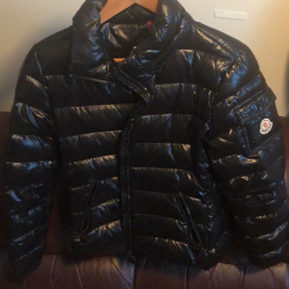 Moncler Black Brady jacket size 2 with hood!